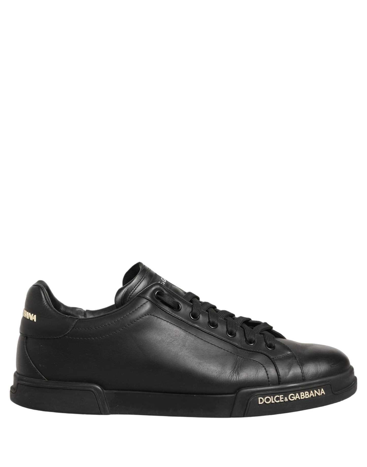 Black Leather Logo Low Top Men Sneakers Shoes