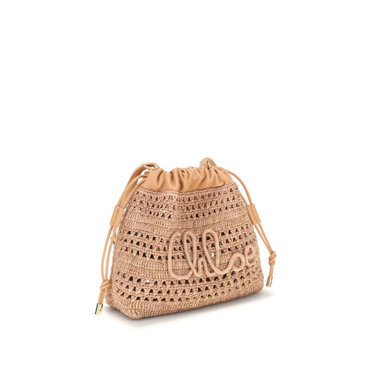 Beige Raffia Shoulder Bag