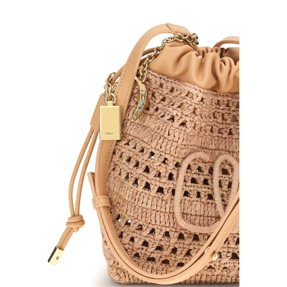 Beige Raffia Shoulder Bag