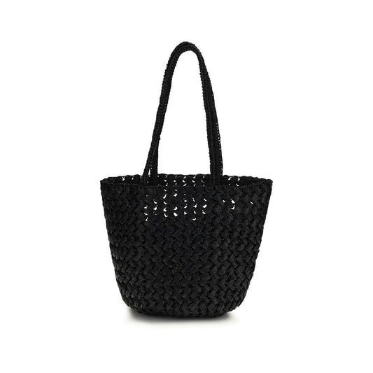 Black Viscose Shoulder Bag