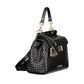 Black Polyurethane Women's Bag with Adjustable Strap