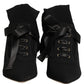 Black Stiletto Heels Mid Calf Boots Shoes