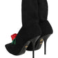 Black Stiletto Heels Mid Calf Boots Shoes