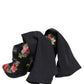 Black Floral Stiletto Mid Calf Boots Shoes