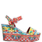 Multicolor Majolica Leather Wedge Sandals Shoes