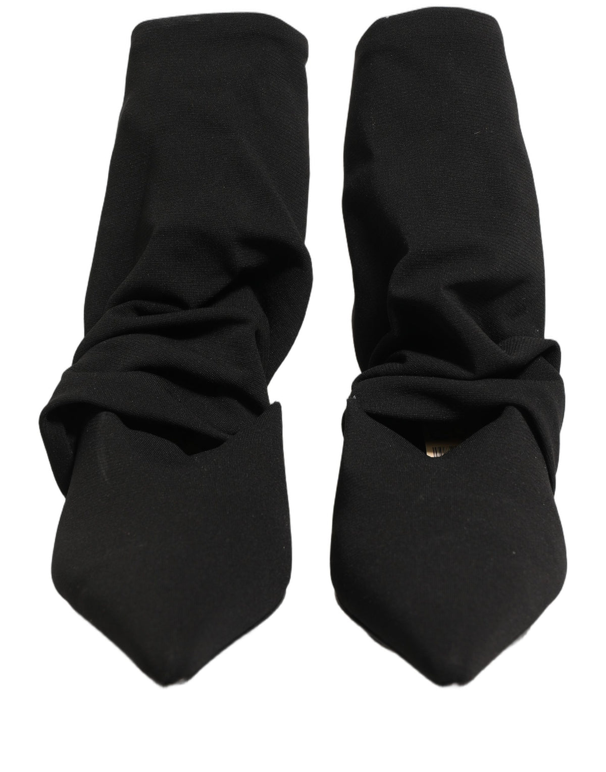 Black Stretch Socks Heels Ankle Boots Shoes