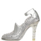 Clear CINDERELLA Floral Crystal Heels Shoes