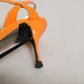 Orange Leather Stiletto Heels Sandals Shoes