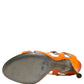 Orange Leather Stiletto Heels Sandals Shoes