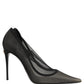 Black Mesh Stiletto High Heels Pumps Shoes