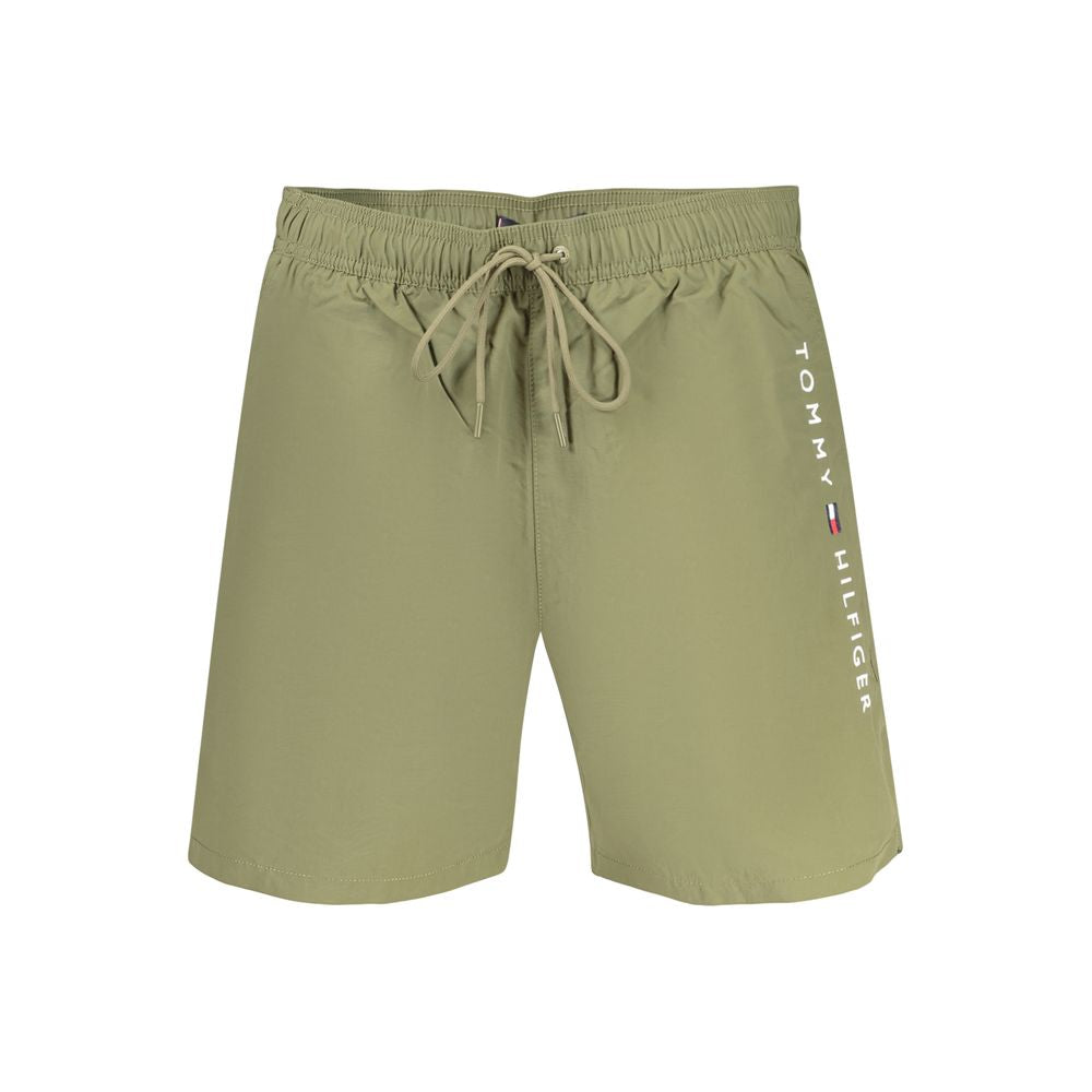 Green Polyester Swim Shorts