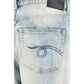 Blue Cotton Straight-Leg Jeans