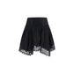 Black Cotton Mini Skirt