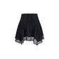 Black Cotton Mini Skirt