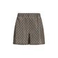 Beige Silk Bermuda Shorts