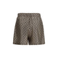 Beige Silk Bermuda Shorts