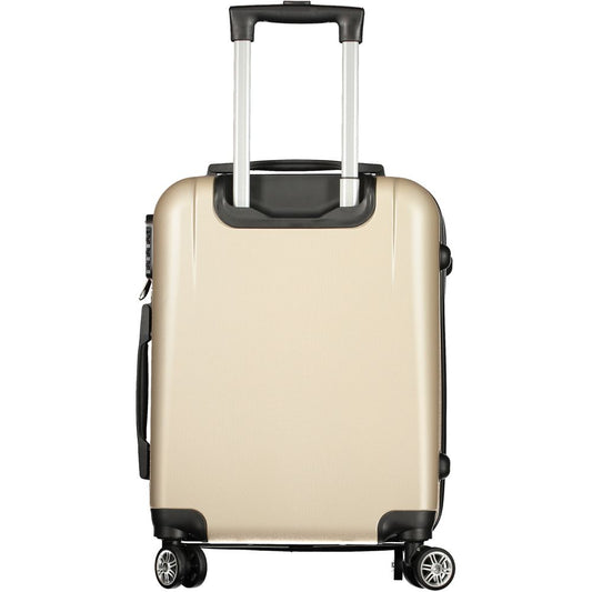 Gold Polyurethane Women's Travel Bag