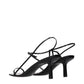 Black Leather Stiletto Heel Sandals