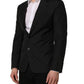Black Stripes Wool Single Breasted Blazer