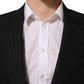 Black Stripes Wool Single Breasted Blazer