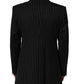 Black Stripes Wool Single Breasted Blazer