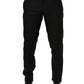 Black Linen Skinny Leg Dress Trouser Pants