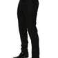 Black Linen Skinny Leg Dress Trouser Pants