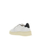 White Calf Leather Bos Taurus Low Top Sneakers