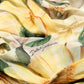 Yellow Floral Print Silk Pleated Maxi Dress