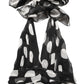 Black White Polka Dot Pleated Maxi Dress
