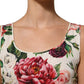 White Floral Sheath Sleeveless Mini Dress
