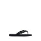 Black Polyurethane Flat Sandals