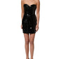 Black Patent Leather Corset Style Mini Dress