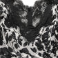 Black Silk Floral Lace Ricamo Ball Maxi Dress
