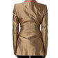 Gold Silk Double Breasted Coat Blazer Jacket