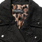Black Floral Brocade Biker Blouson Jacket