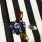 Black White Striped Embellished Coat Jacket
