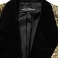 Gold Floral Jacquard Wool Trench Coat Jacket