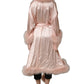 Light Pink Silk Turkey Feather Robe Jacket