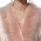 Light Pink Silk Turkey Feather Robe Jacket