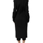 Black Nylon Double Breasted Coat Jacket
