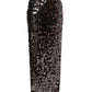 Brown Sequinned Embellished PencilCut Skirt