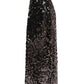 Brown Sequinned Embellished Pencil Cut Skirt