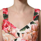 Multicolor Floral Cropped Bustier Tank Top