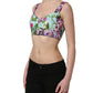 Multicolor Floral Cropped Bustier Tank Top