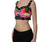 Multicolor Silk Cropped Bustier Corset Top