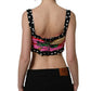 Multicolor Silk Cropped Bustier Corset Top