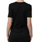 Black Cotton Short Sleeves Crew Neck T-shirt
