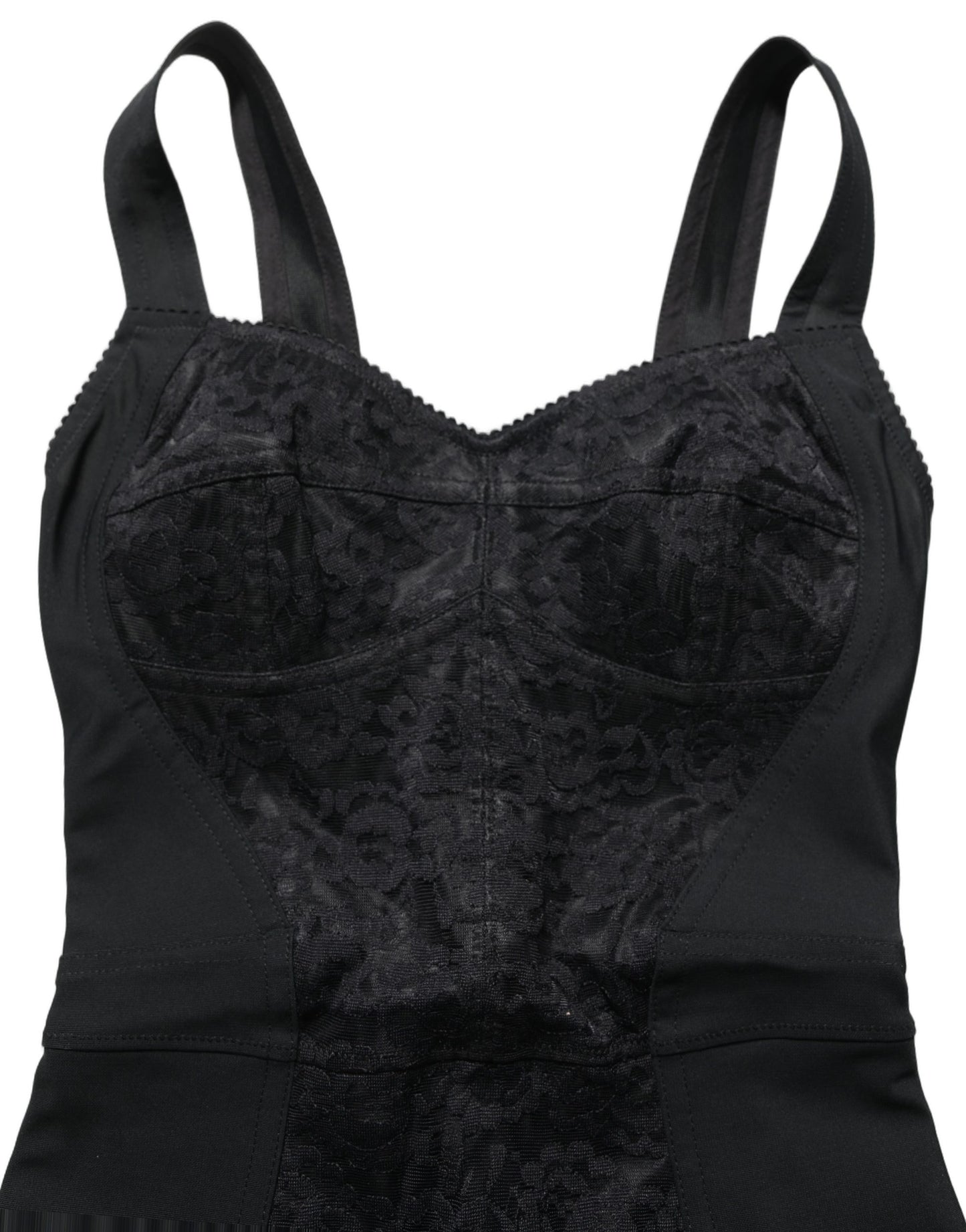 Black Floral Lace Corset Bodycon Bodysuit