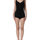 Black Floral Lace Corset Bodycon Bodysuit